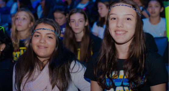 Two girls with bandanas on their heads