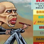 A caricature of kareem abdul-jabbar with the words " racism " in different languages.