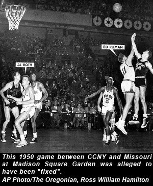 This 1950 game between CCNY and Missouri at Madison Square Garden was alleged to have been "fixed". AP Photo/The Oregonian, Ross William Hamilton