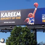 A billboard with kareem abdul-jabbar on it.
