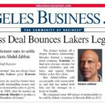 A newspaper article about the lakers ' deal bounces.