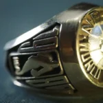 A close up of the ring on someone 's finger
