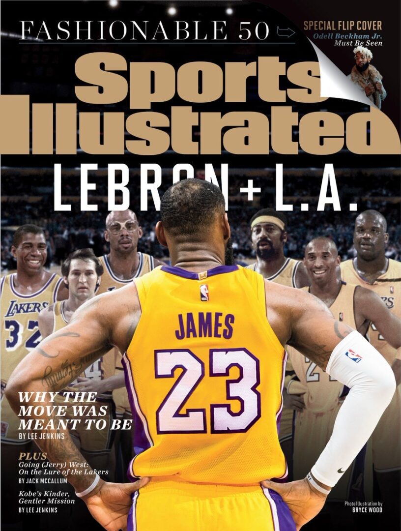 A cover of sports illustrated featuring lebron james.