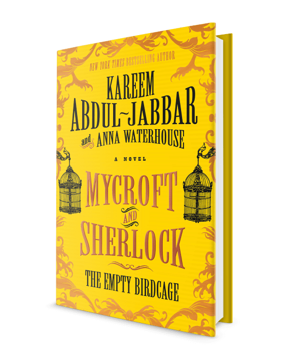 A book cover with the title of " mycroft and sherlock : the empty birdcage ".